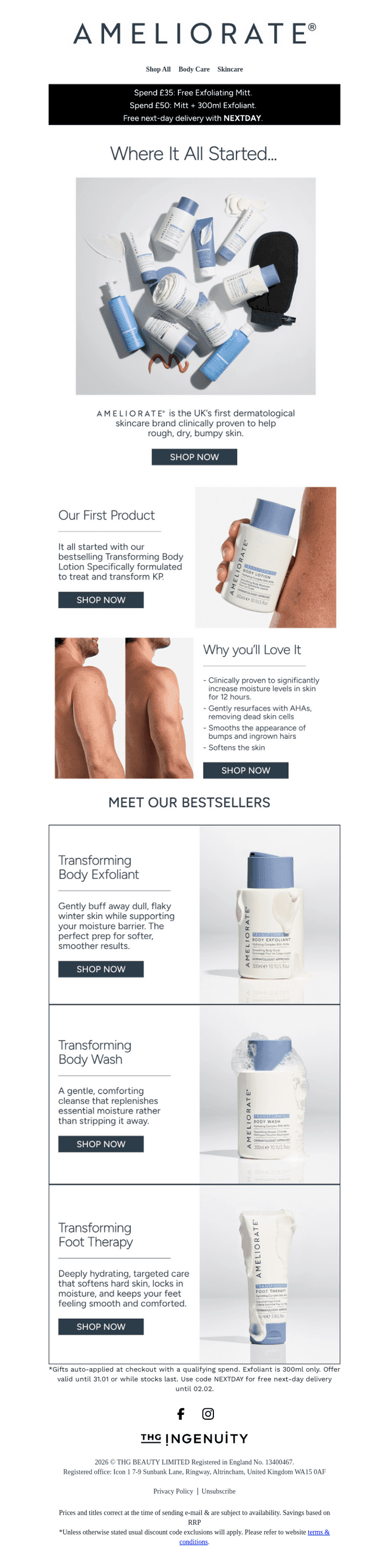 Ameliorate UK email from Wed, Jan 14, 2026