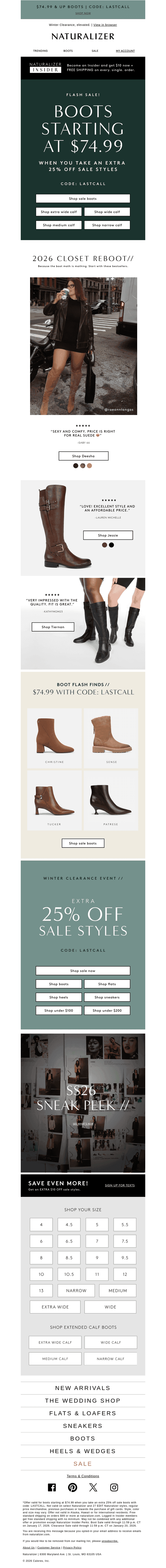 $74.99 & up boots just dropped