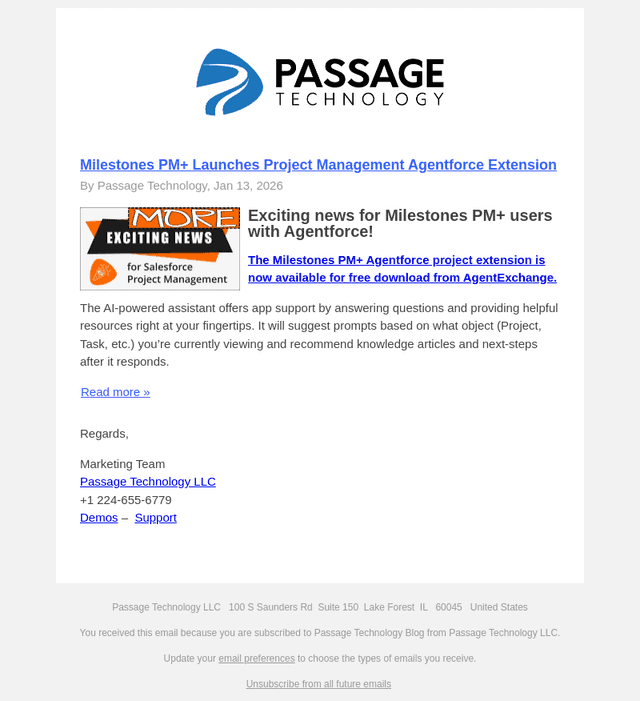 Passage Technology email from Wed, Jan 14, 2026