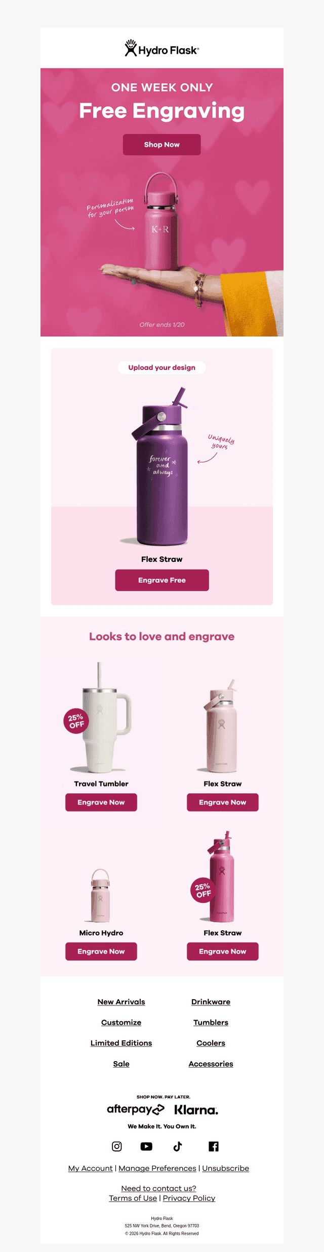 FREE Engraving starts now
