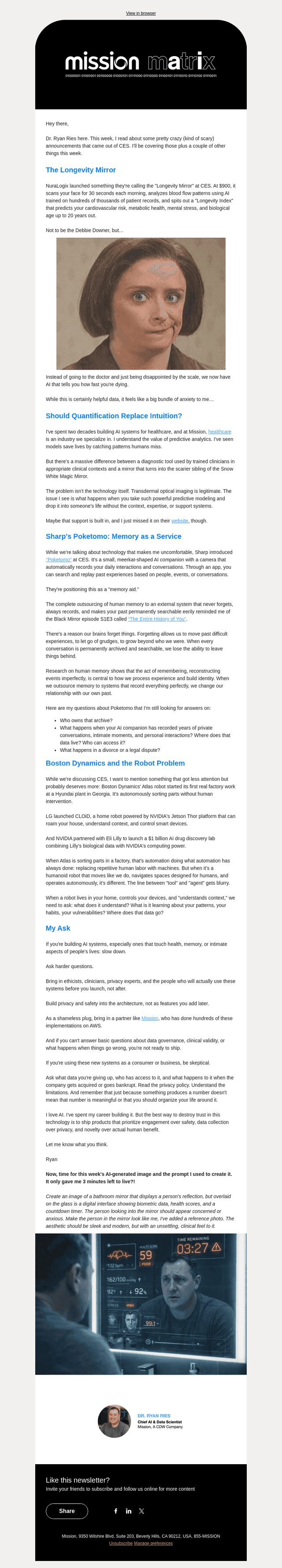 Mission Cloud Services email from Wed, Jan 14, 2026