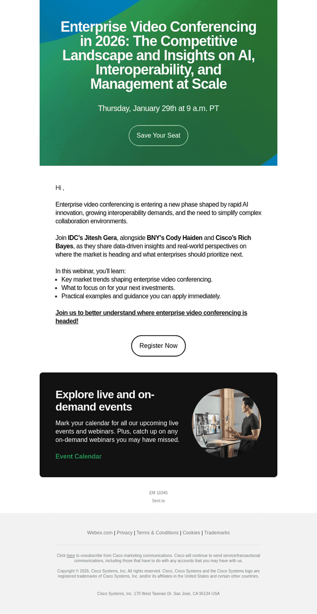 Webex email from Wed, Jan 14, 2026