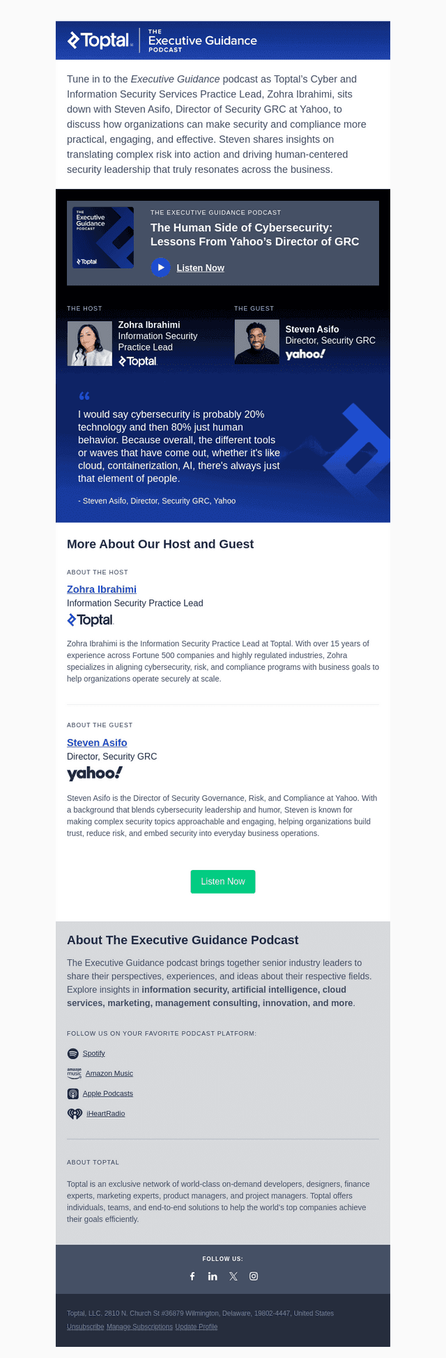 Toptal email from Wed, Jan 14, 2026