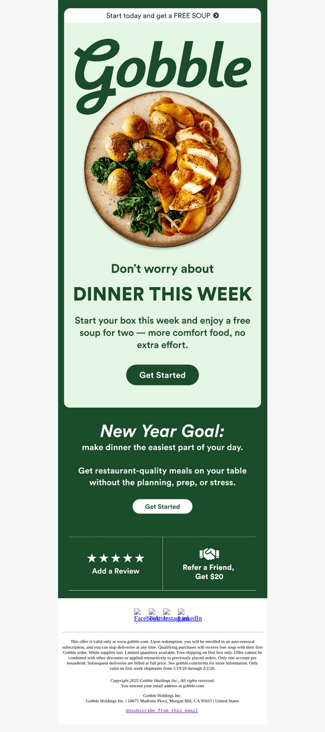 Gobble email from Thu, Jan 15, 2026