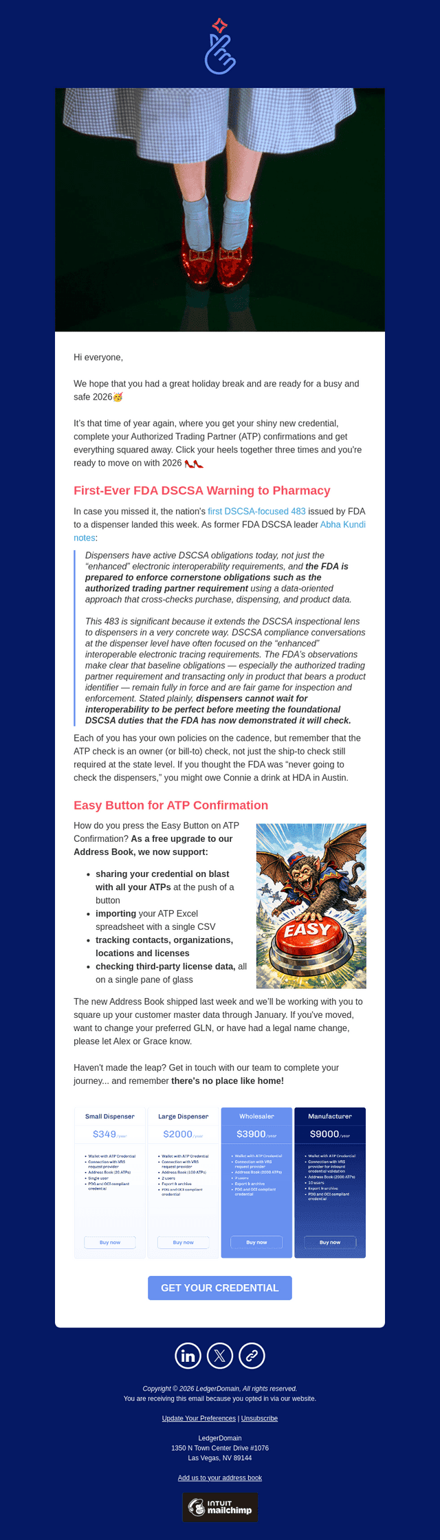 LedgerDomain email from Thu, Jan 15, 2026