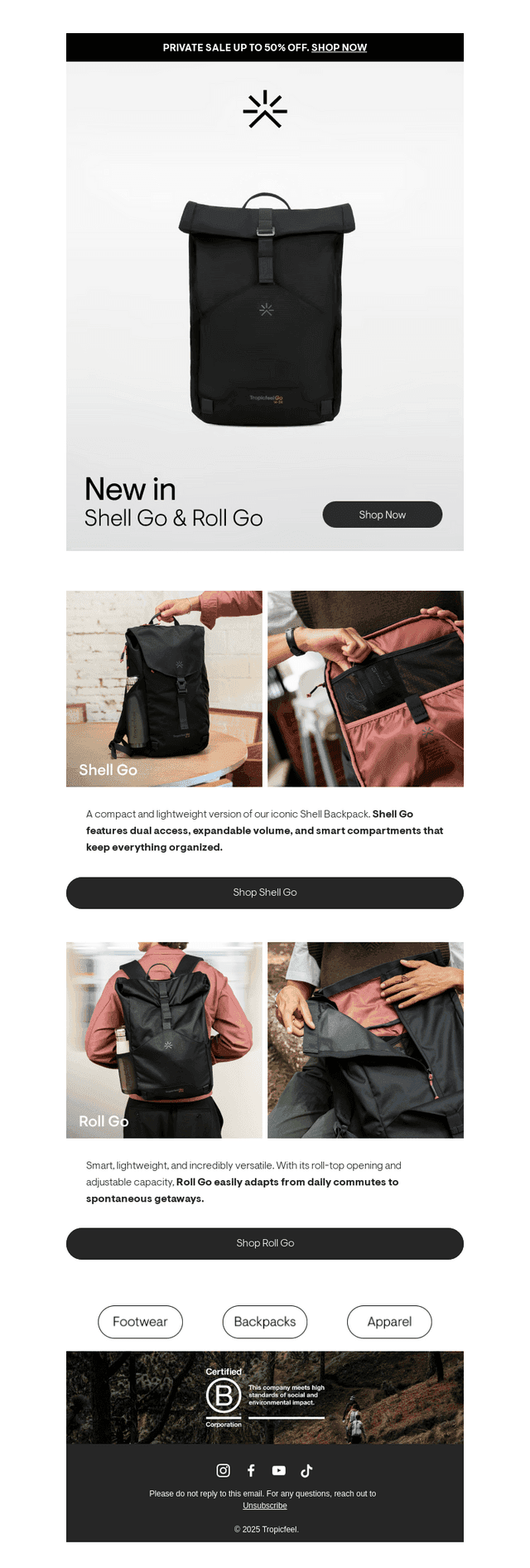 New in: Roll & Shell Go Backpacks