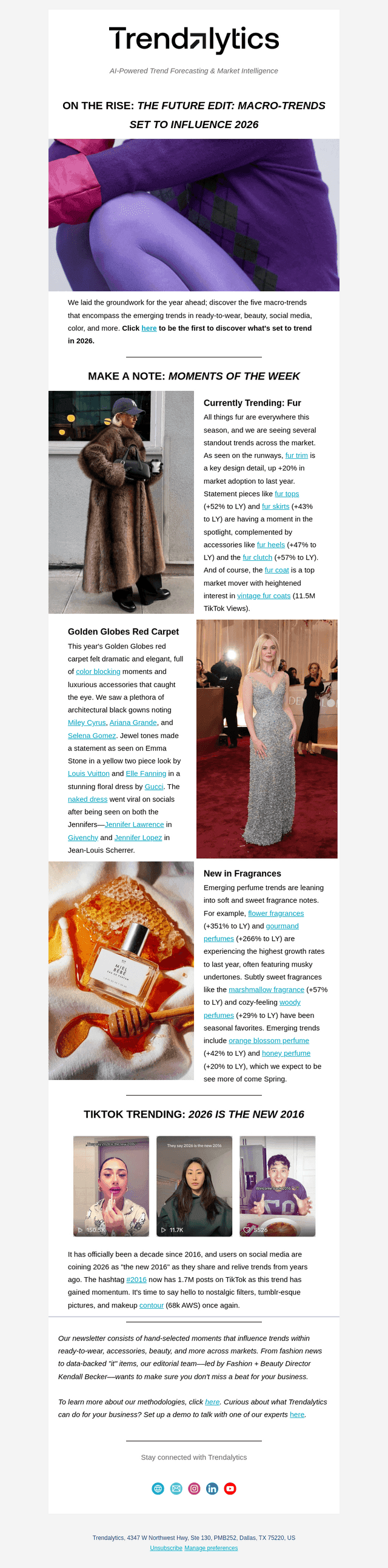 Trendalytics Innovation Labs email from Thu, Jan 15, 2026