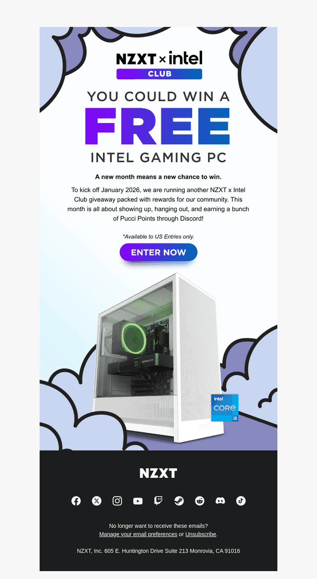 NZXT email from Fri, Jan 16, 2026
