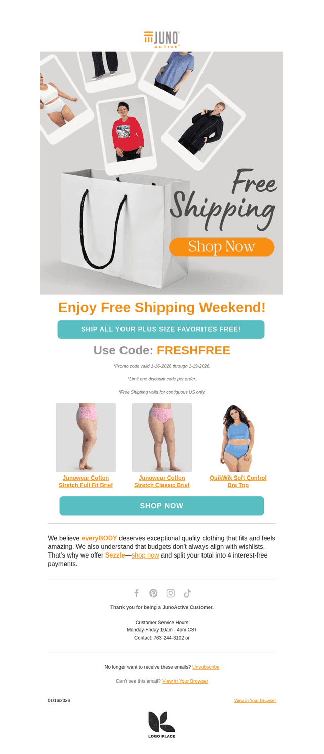 JunoActive email from Fri, Jan 16, 2026