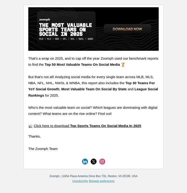 Zoomph email from Fri, Jan 16, 2026