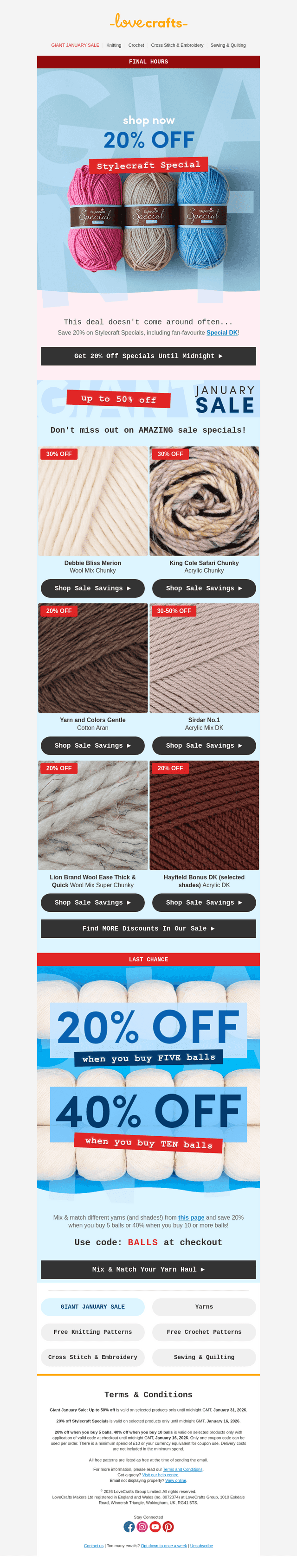 20% OFF Stylecraft Specials: FINAL HOURS ⏳