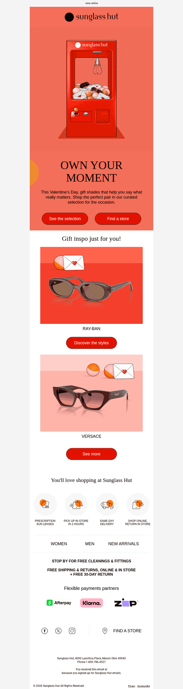 Sunglass Hut email from Sat, Jan 17, 2026