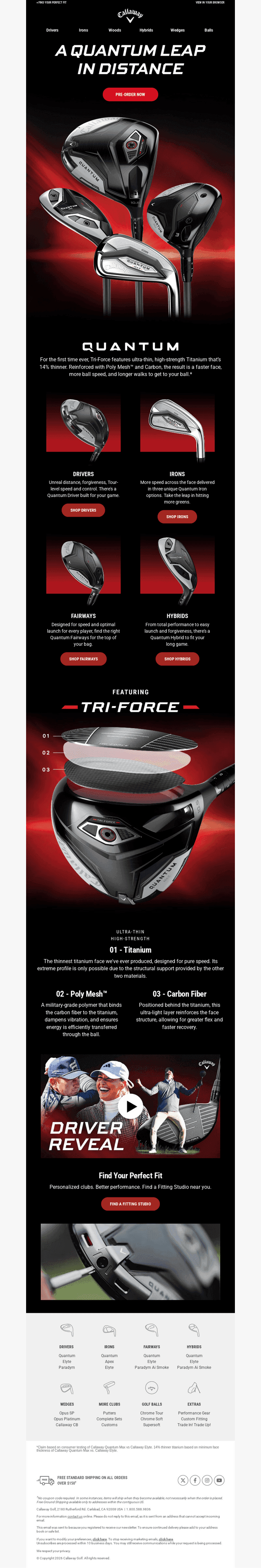 Callaway Golf email from Sat, Jan 17, 2026