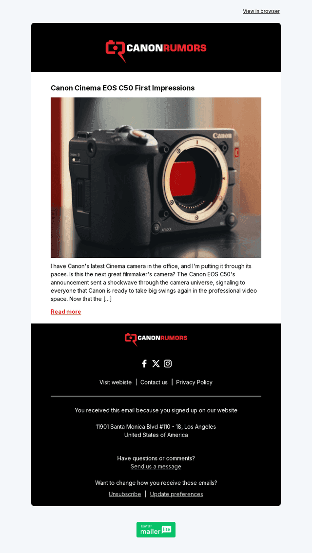 Canon Cinema EOS C50 First Impressions