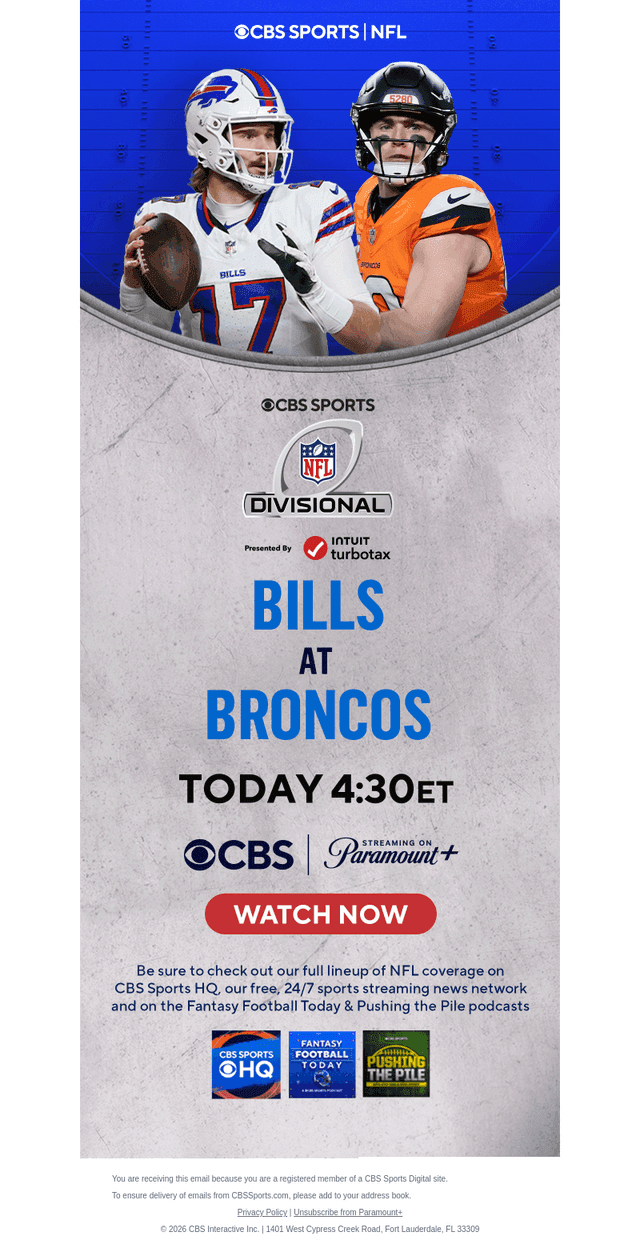 CBS email from Sat, Jan 17, 2026