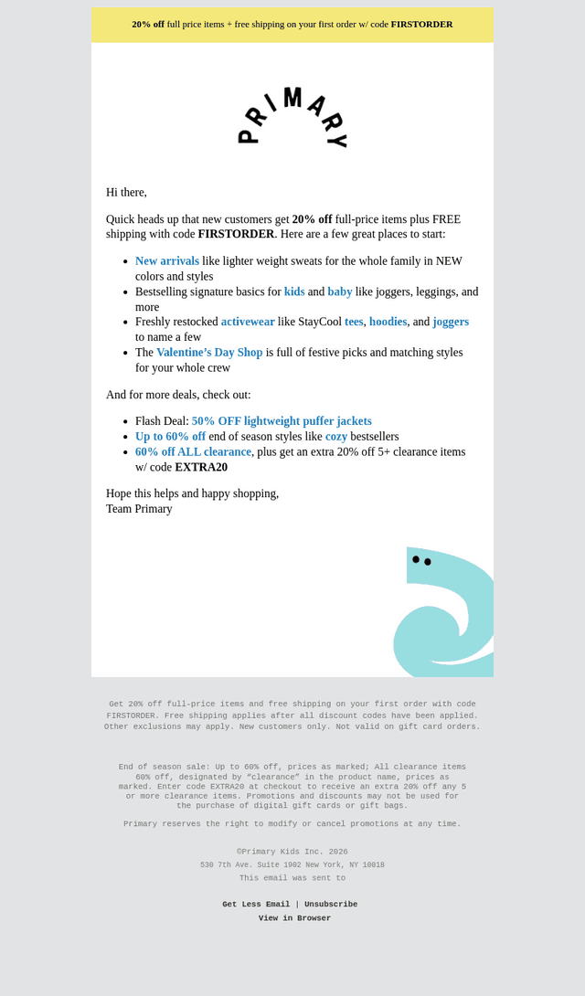 Primary email from Sun, Jan 18, 2026