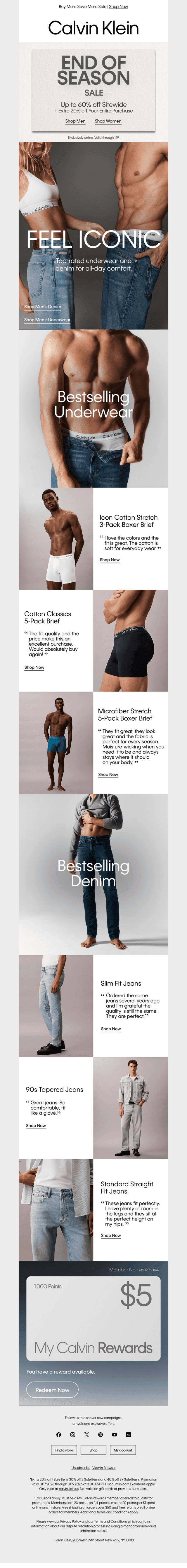 Calvin Klein email from Sun, Jan 18, 2026