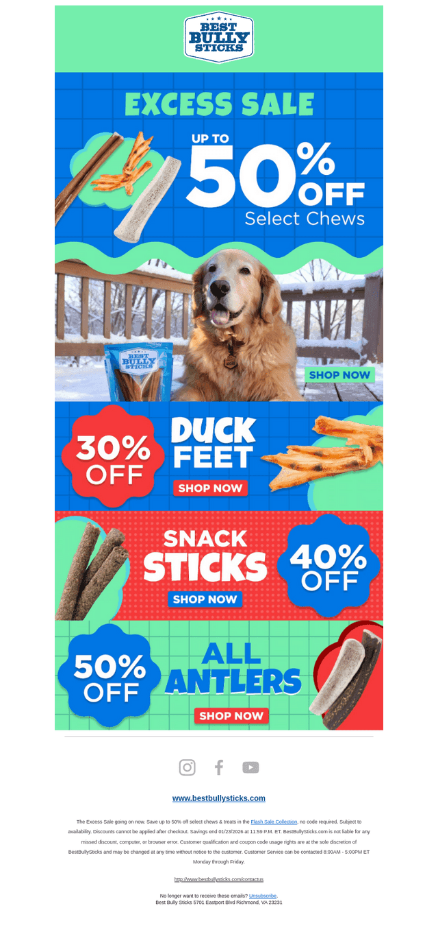 Up to 50% OFF Select Chews 📦 🐾