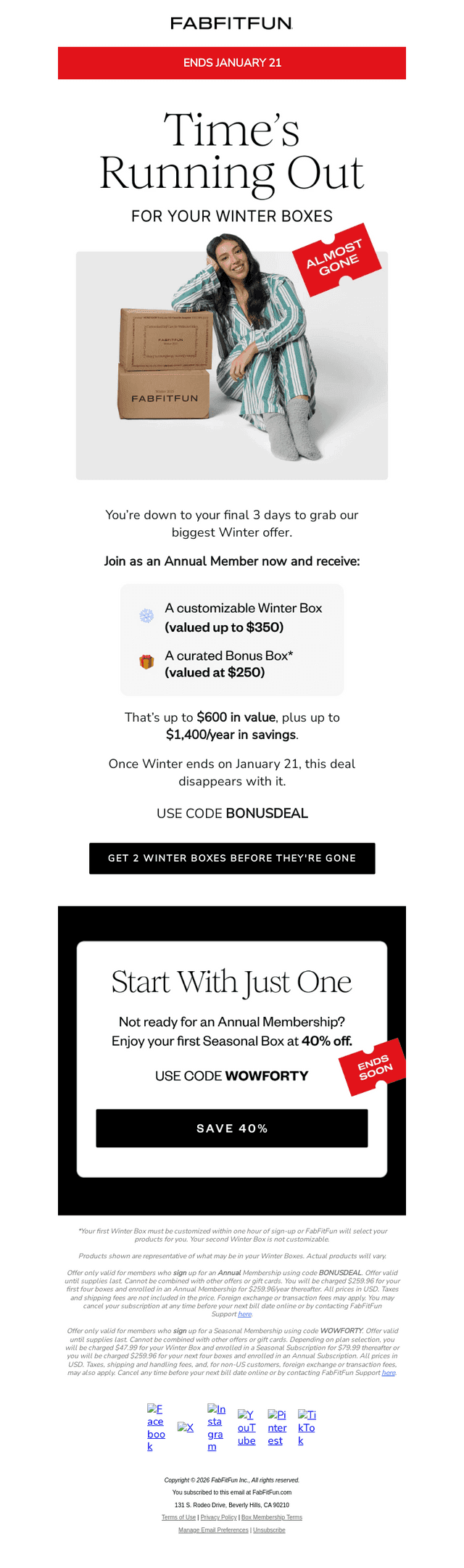 FabFitFun email from Sun, Jan 18, 2026