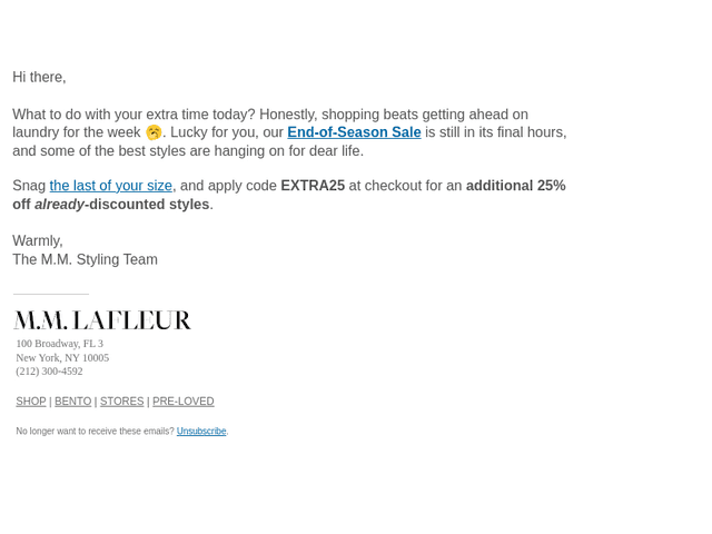MM LaFleur email from Mon, Jan 19, 2026