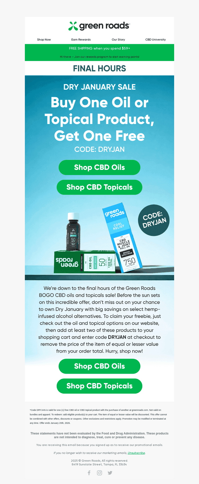 Final Hours! B1G1 Oils and Topicals!