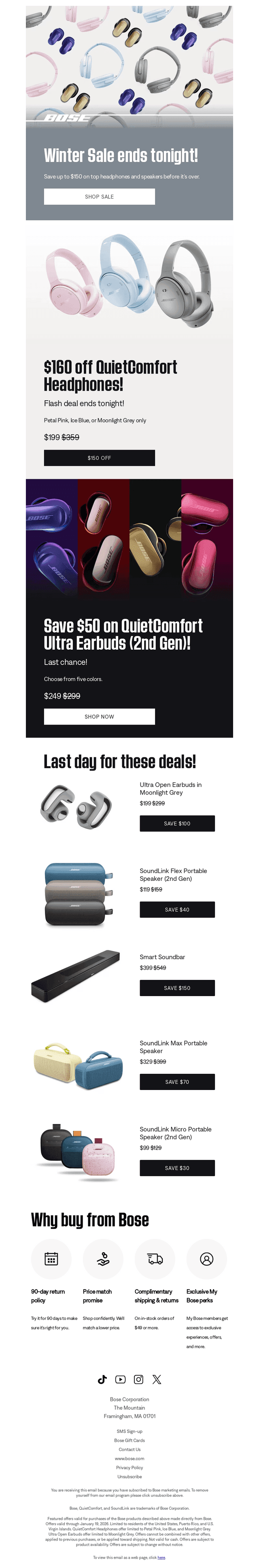Bose email from Mon, Jan 19, 2026