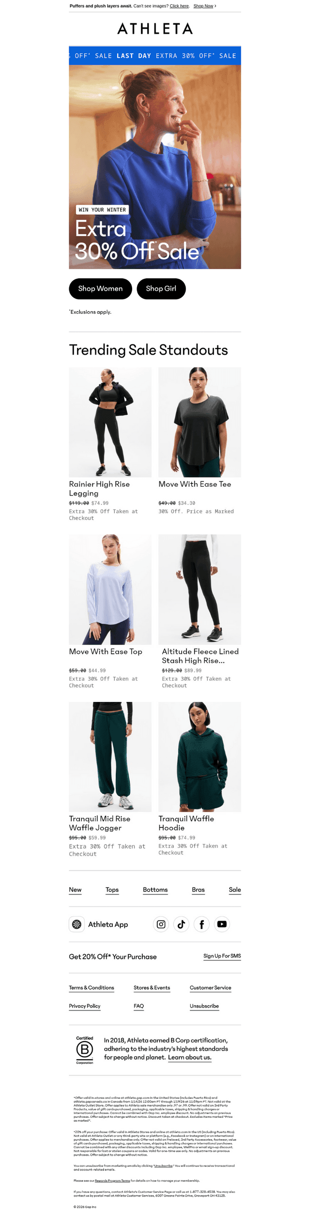 LAST DAY ❄️ Extra 30% off winter sale