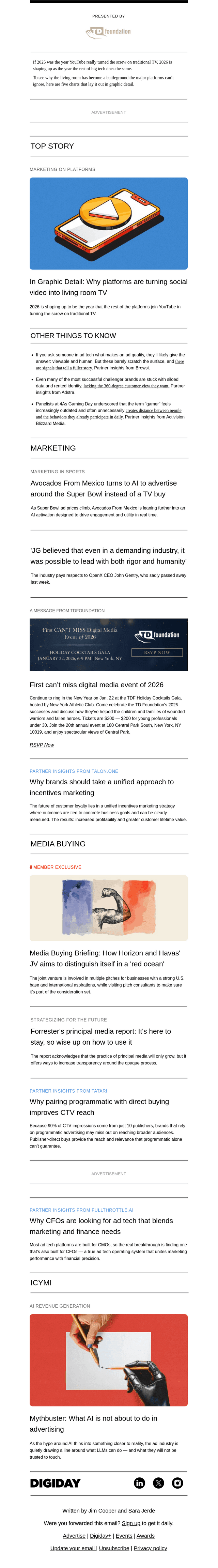 Digiday email from Mon, Jan 19, 2026