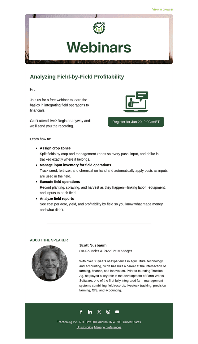 Webinar Jan 20: Analyzing Field-by-Field Profitability