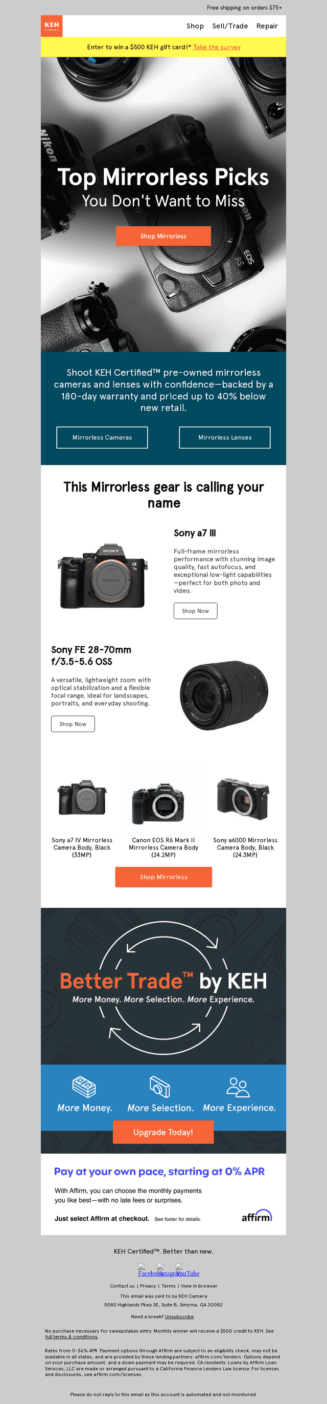 Save on KEH Certified™ mirrorless gear 🔥