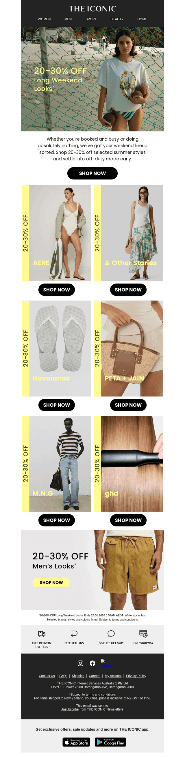 20-30% OFF Long Weekend Looks ☀️