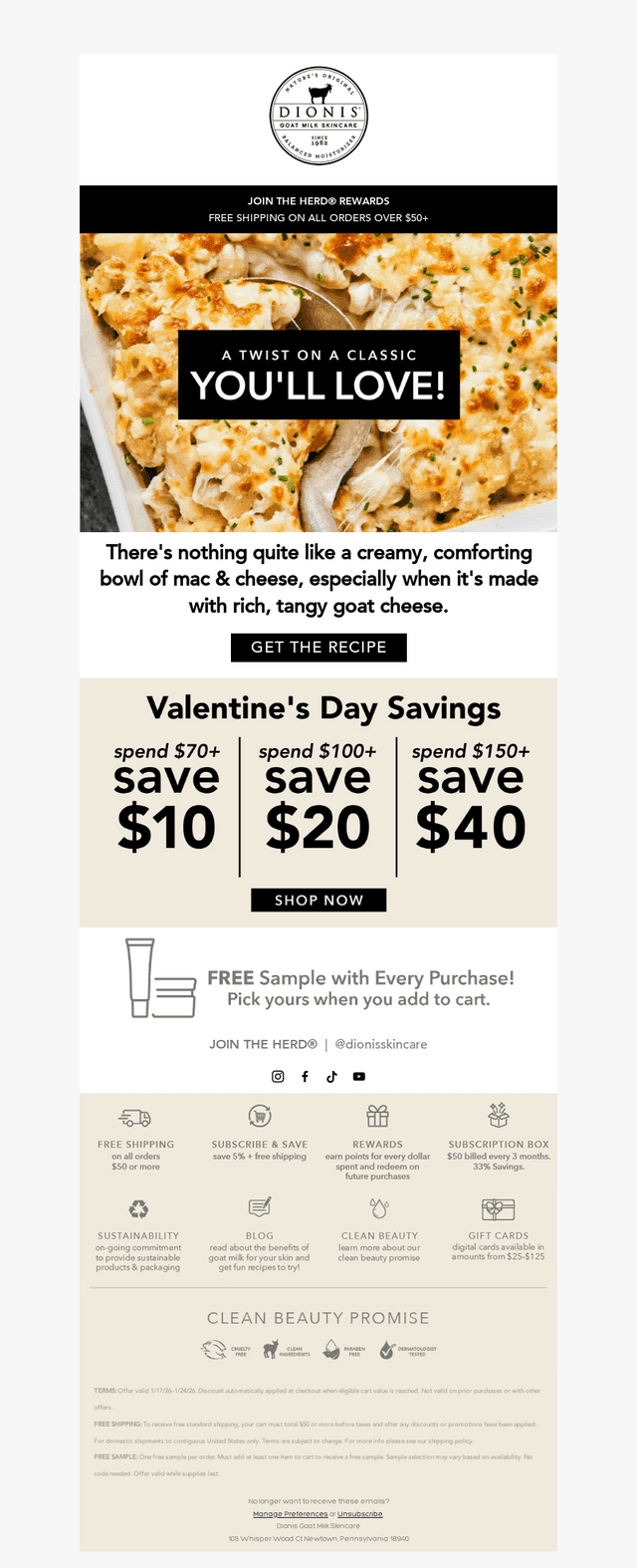 Dionis Goat Milk Skincare email from Tue, Jan 20, 2026