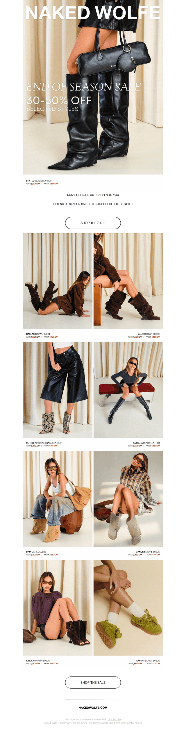 SALE'S SELLING OUT