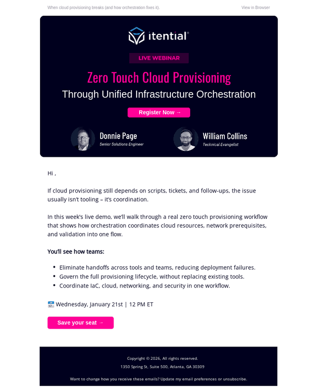 Live Demo: Zero Touch Cloud Provisioning