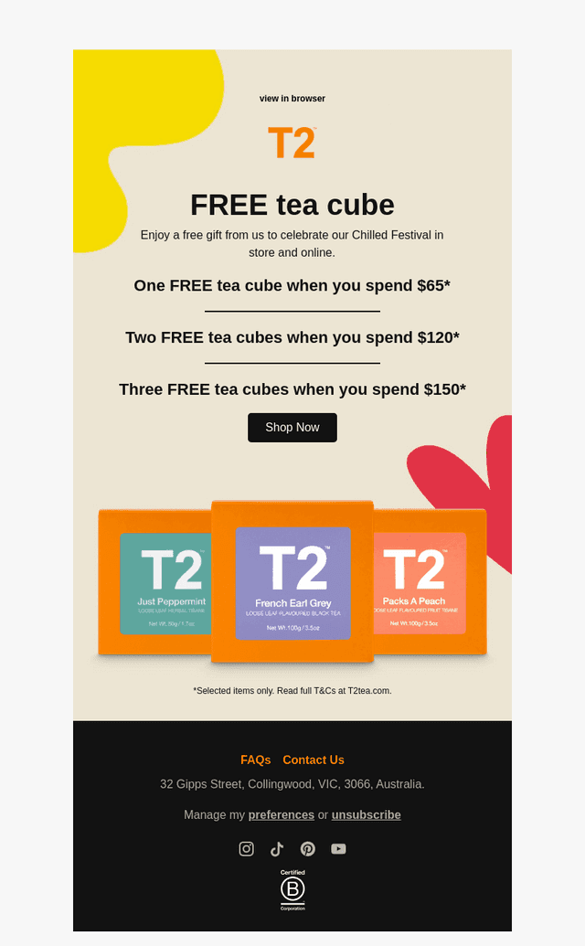 Enjoy FREE tea with your purchase!