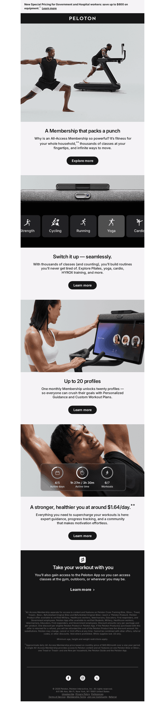 Peloton email from Wed, Jan 21, 2026