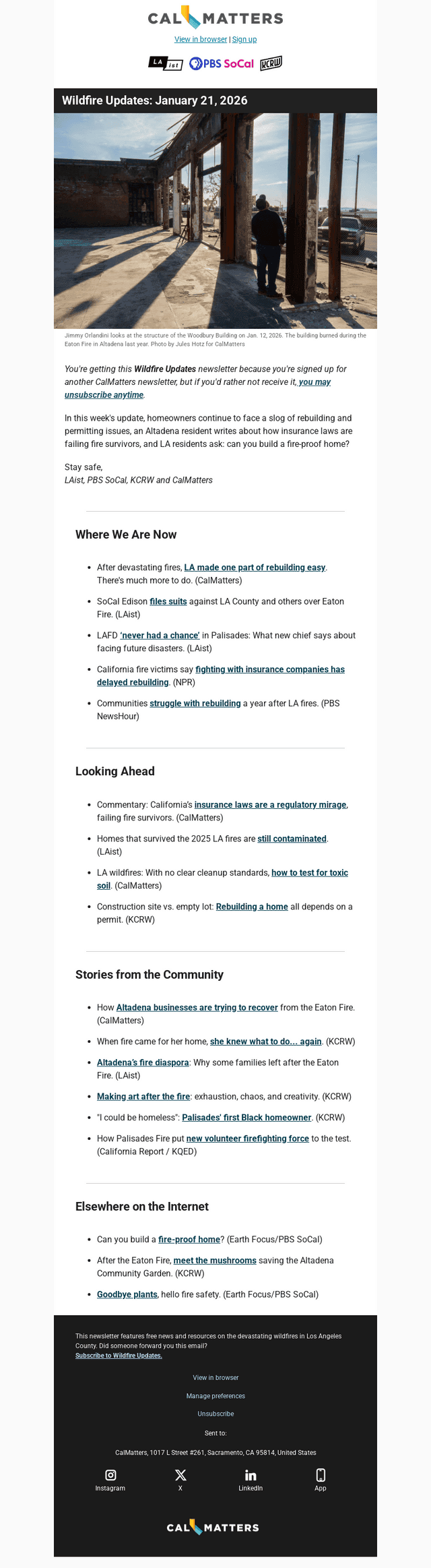 Calm email from Wed, Jan 21, 2026