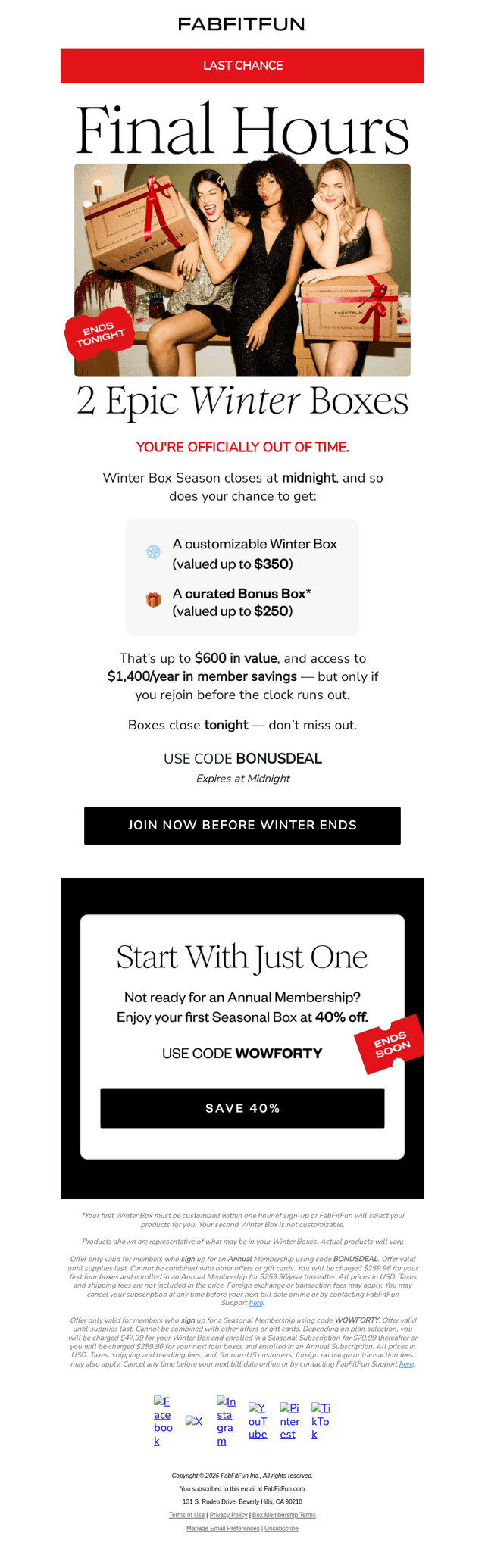 FabFitFun email from Thu, Jan 22, 2026
