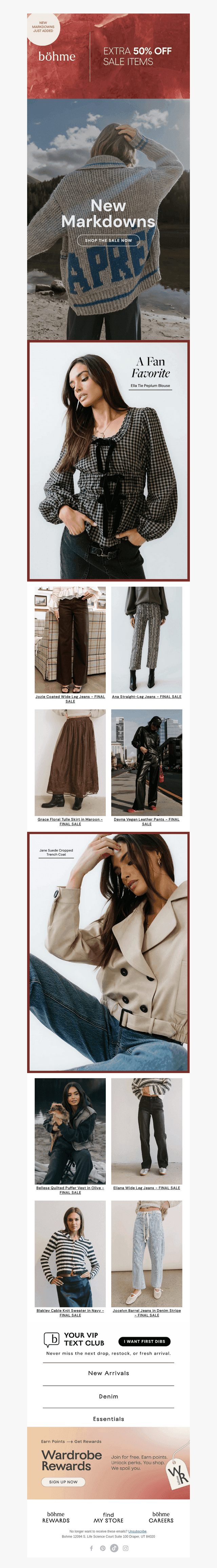 Extra 50% Off Sale Items
