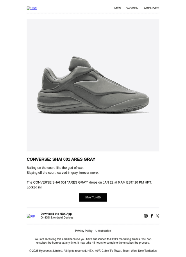 CONVERSE: SHAI 001 ARES GRAY
