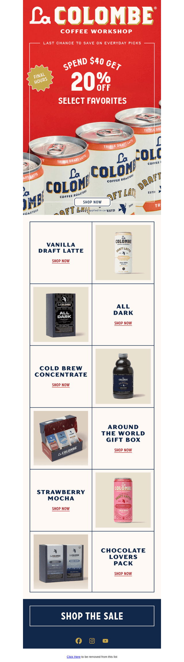 La Colombe Coffee Roasters email from Thu, Jan 22, 2026