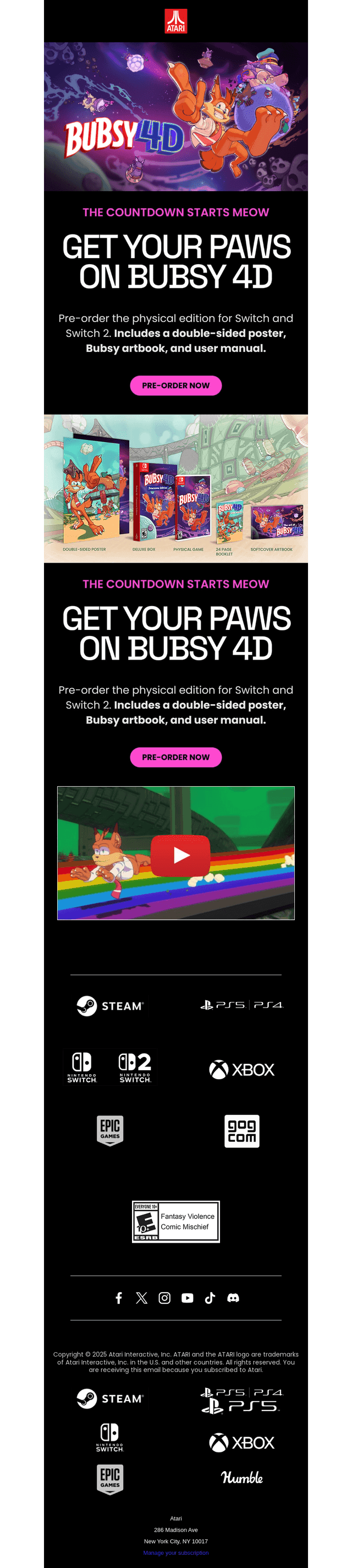 Atari email from Thu, Jan 22, 2026
