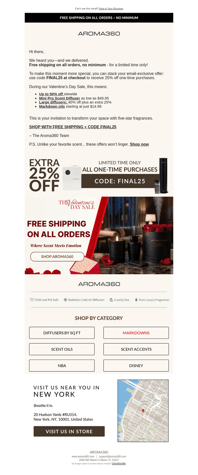 Get Free Shipping & Extra 25% Off