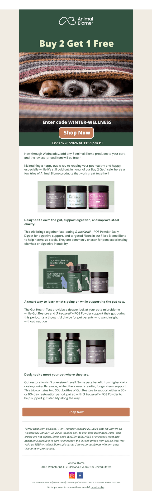 AnimalBiome.com email from Thu, Jan 22, 2026
