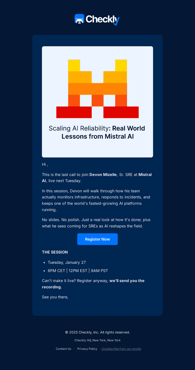 Live with Mistral's SRE team next Tuesday