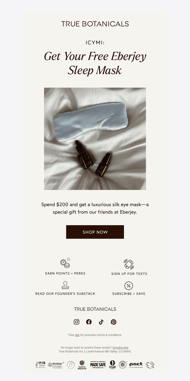 ICYMI: Free Silk Sleep Mask