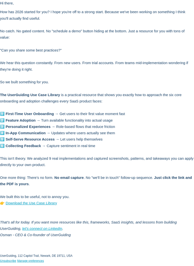 THE Use Case Library your user onboarding needs (no email required)