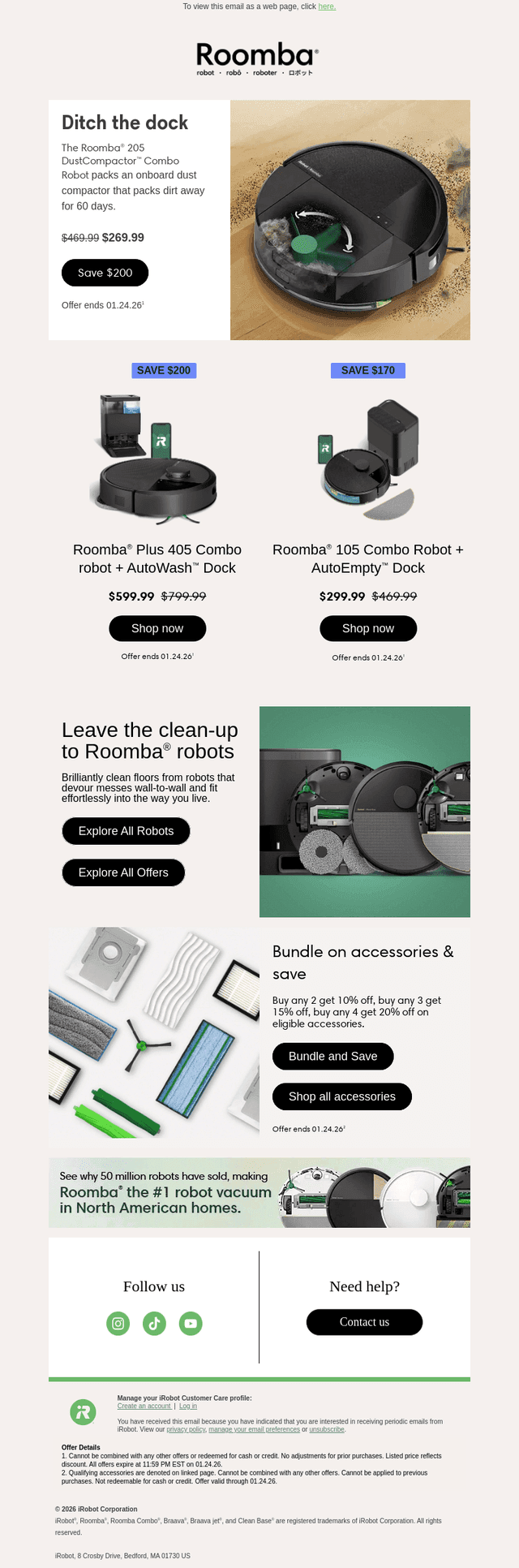 Save $200 on the Roomba® 205 DustCompactor™ Combo