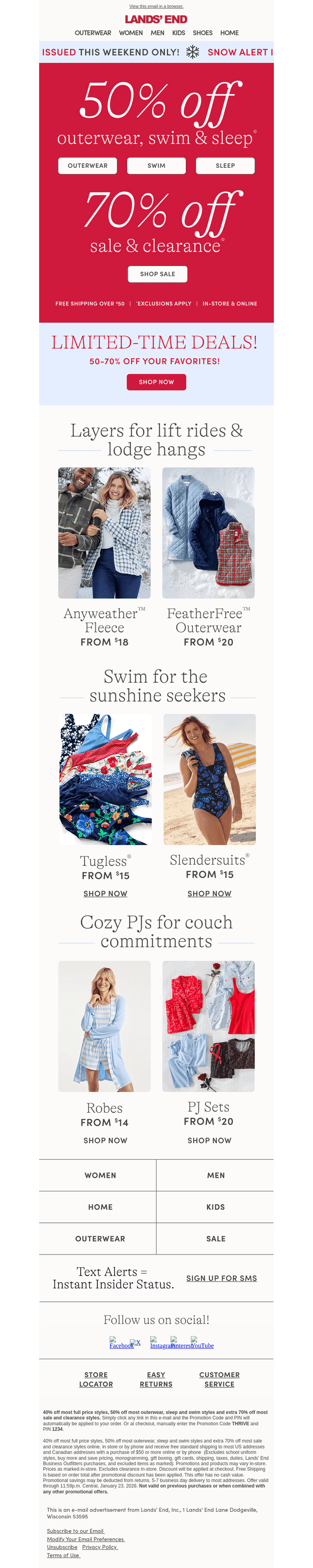 Lands' End email from Fri, Jan 23, 2026