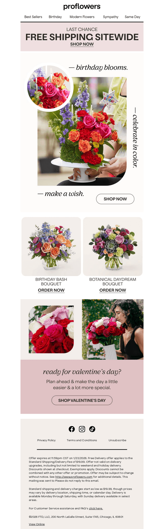 ProFlowers email from Fri, Jan 23, 2026